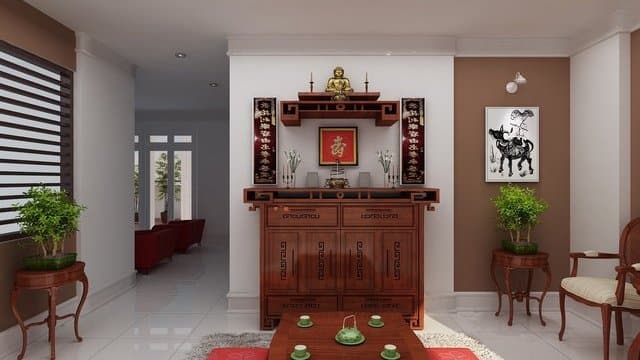[Chi tiết] Kích thước bàn thờ gia tiên, thần tài, bàn thờ treo tường, bàn thờ Phật theo thước lỗ ban - Dịch Vụ Dọn Nhà