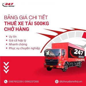 Bảng giá chi tiết cho thuê xe tải 500kg