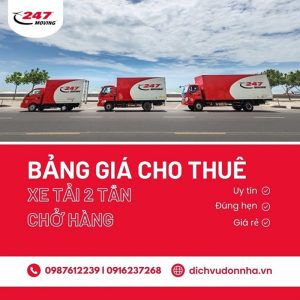 Bảng giá cho thuê xe tải 2 tấn