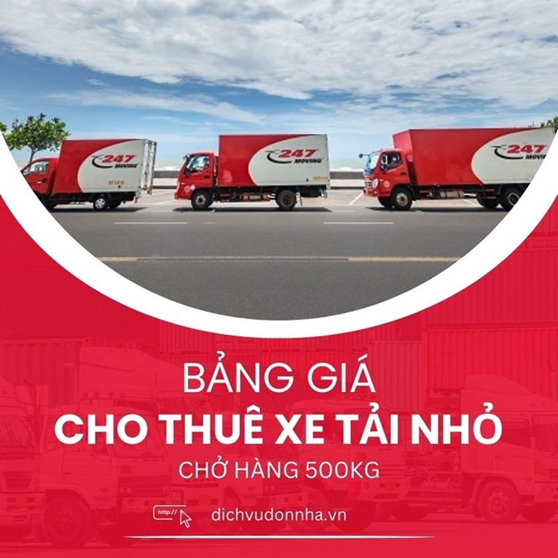 Bảng giá cho thuê xe tải nhỏ 500kg