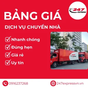 Bảng giá dịch vụ chuyển nhà