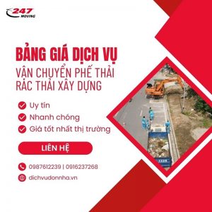 Bảng giá dịch vụ vận chuyển phế thải, rác thải xây dựng