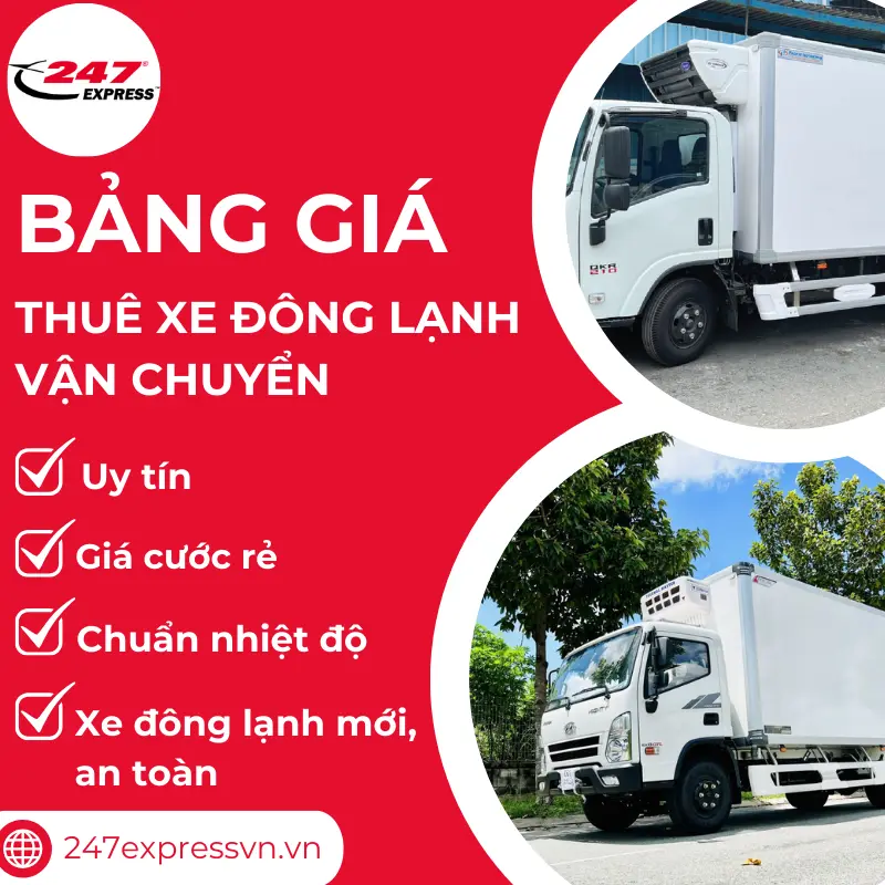 247Express có mức cước phí thuê xe đông lạnh rẻ nhất trên thị trường được nhiều khách hàng lựa chọn 