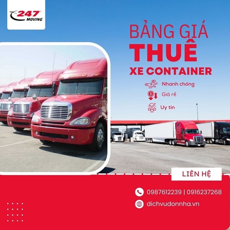 Cước phí thuê xe container chở hàng