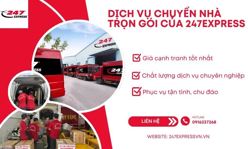 Dịch vụ chuyển nhà của 247Express với chất lượng dịch vụ chuyên nghiệp cùng đội ngũ nhân viên dày dặn kinh nghiệm 