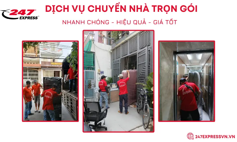 Nhân viên 247Express đang vận chuyển nhà cho khách hàng tại quận Gò Vấp