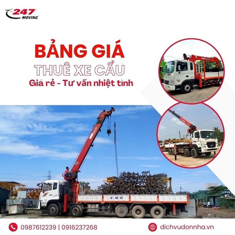 Cước phí thuê xe cẩu mới nhất