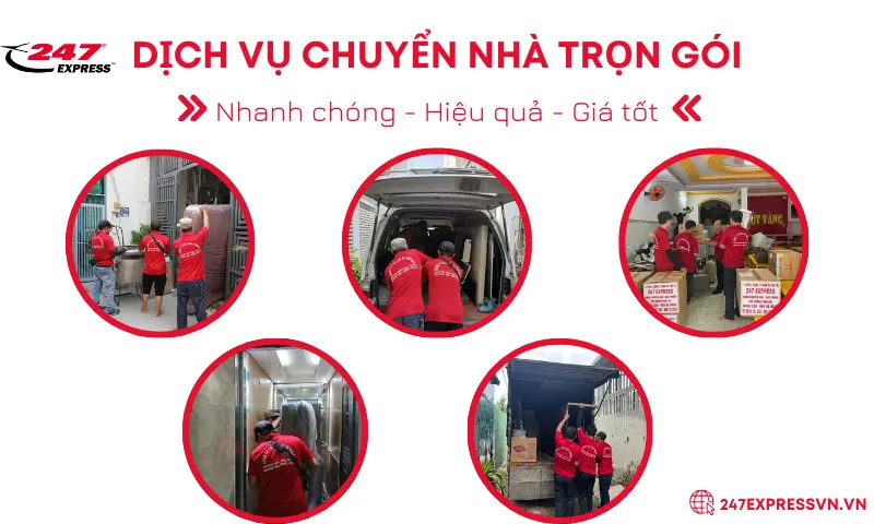 Nhân viên Chuyển Nhà 247 đang vận chuyển nhà cho khách hàng tại huyện Hóc Môn